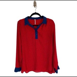 Free people red and blue blouse size M